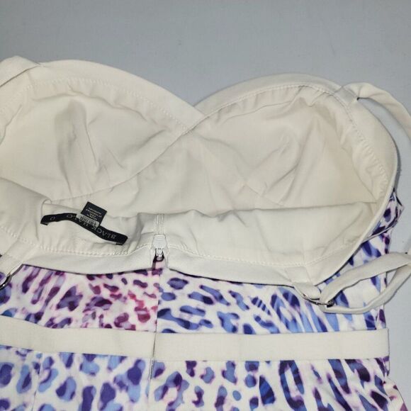 Black Halo Size 0 Multi-Color Ombre Animal Print Dress RTR Strapless USA Made - Picture 12 of 16